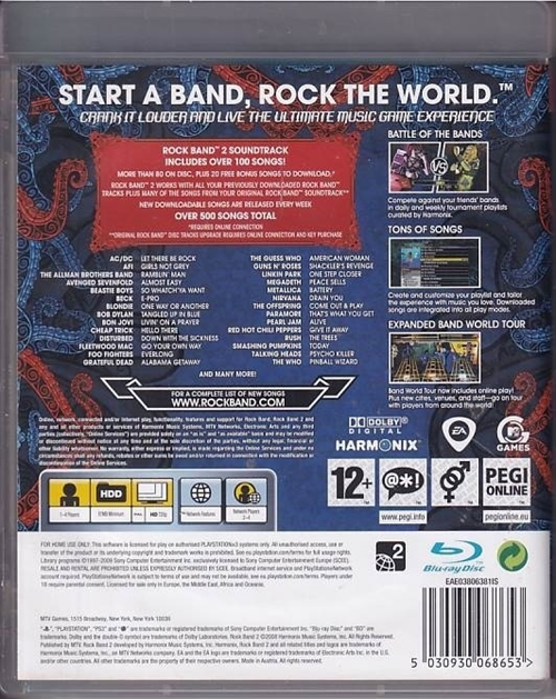 Rock Band 2 - PS3 (B Grade) (Genbrug)